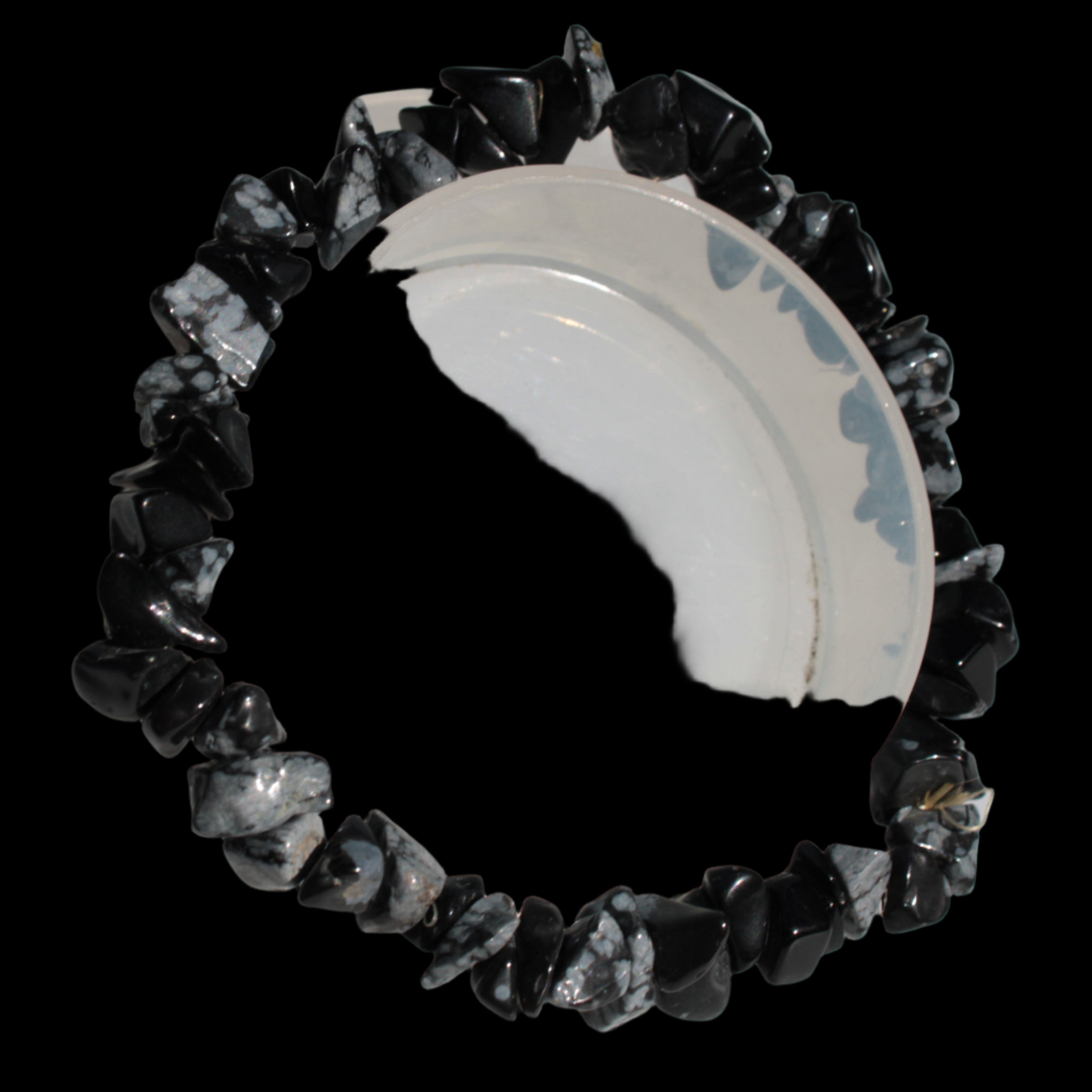 Snowflake Obsidian chip bracelet 10g -  Rocks and Things Store