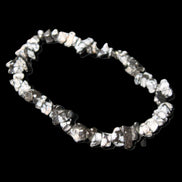 Snowflake Obsidian chip bracelet 10g in sunlight - Rocks and Things Store