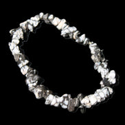 Snowflake Obsidian chip bracelet 10g in sunlight - Rocks and Things Store