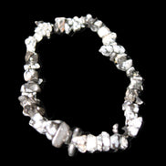 Snowflake Obsidian chip bracelet 10g in sunlight - Rocks and Things Store