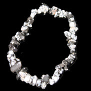 Snowflake Obsidian chip bracelet 10g in sunlight - Rocks and Things Store