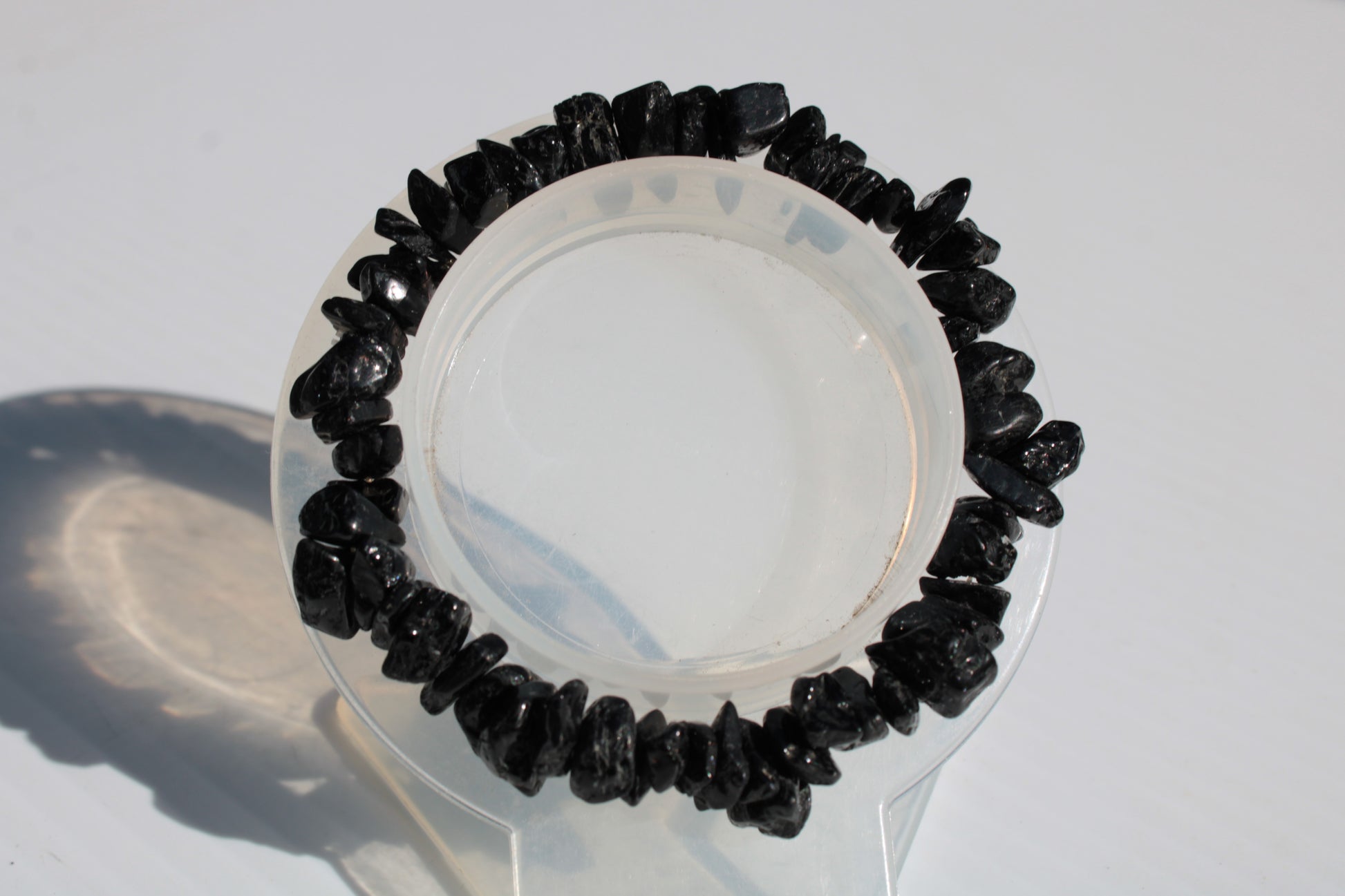 Black Obsidian chip bracelet 17-24g Rocks and Things