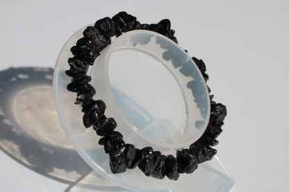 Black Obsidian chip bracelet 17-24g Rocks and Things