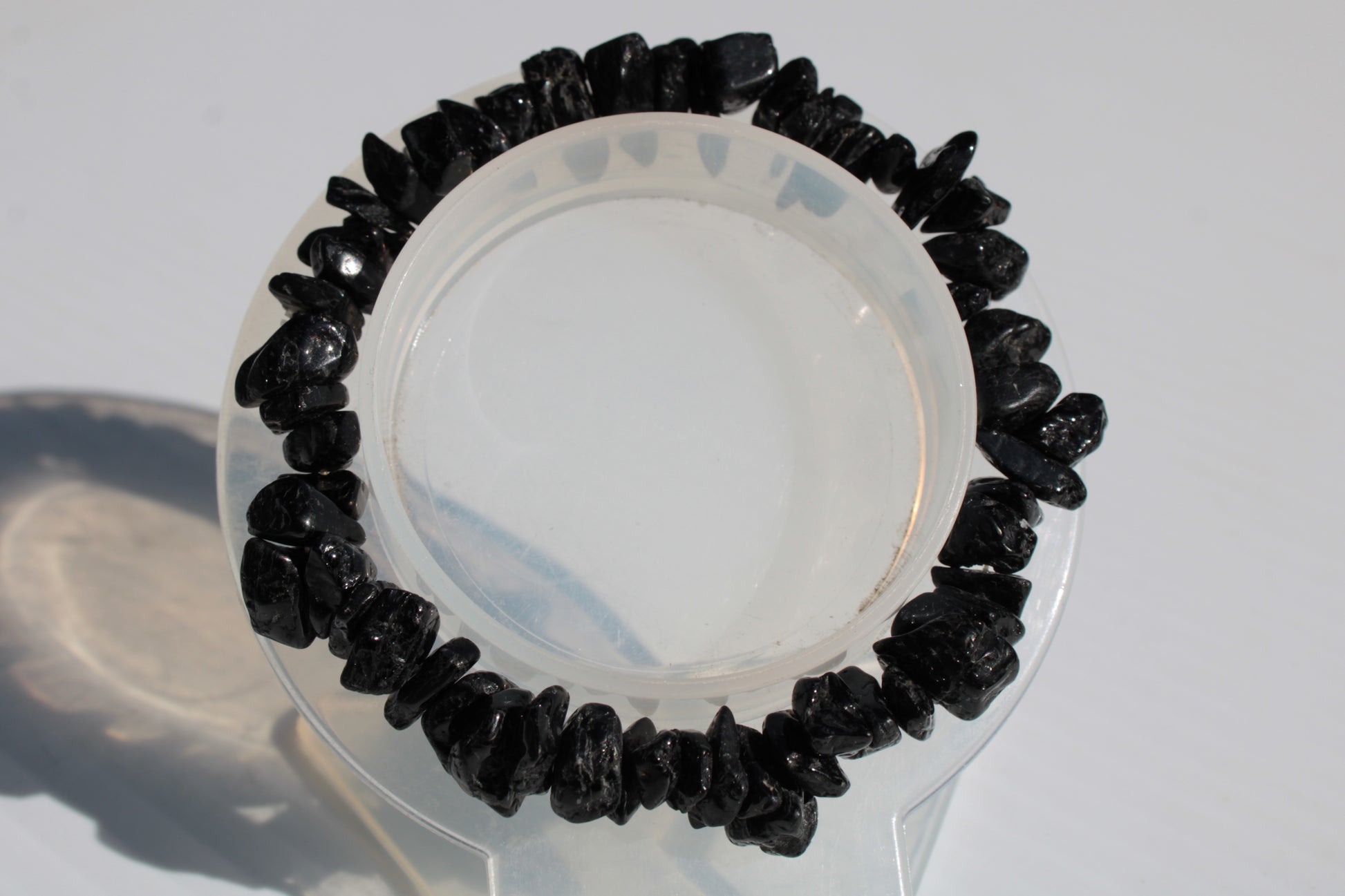 Black Obsidian chip bracelet 17-24g Rocks and Things