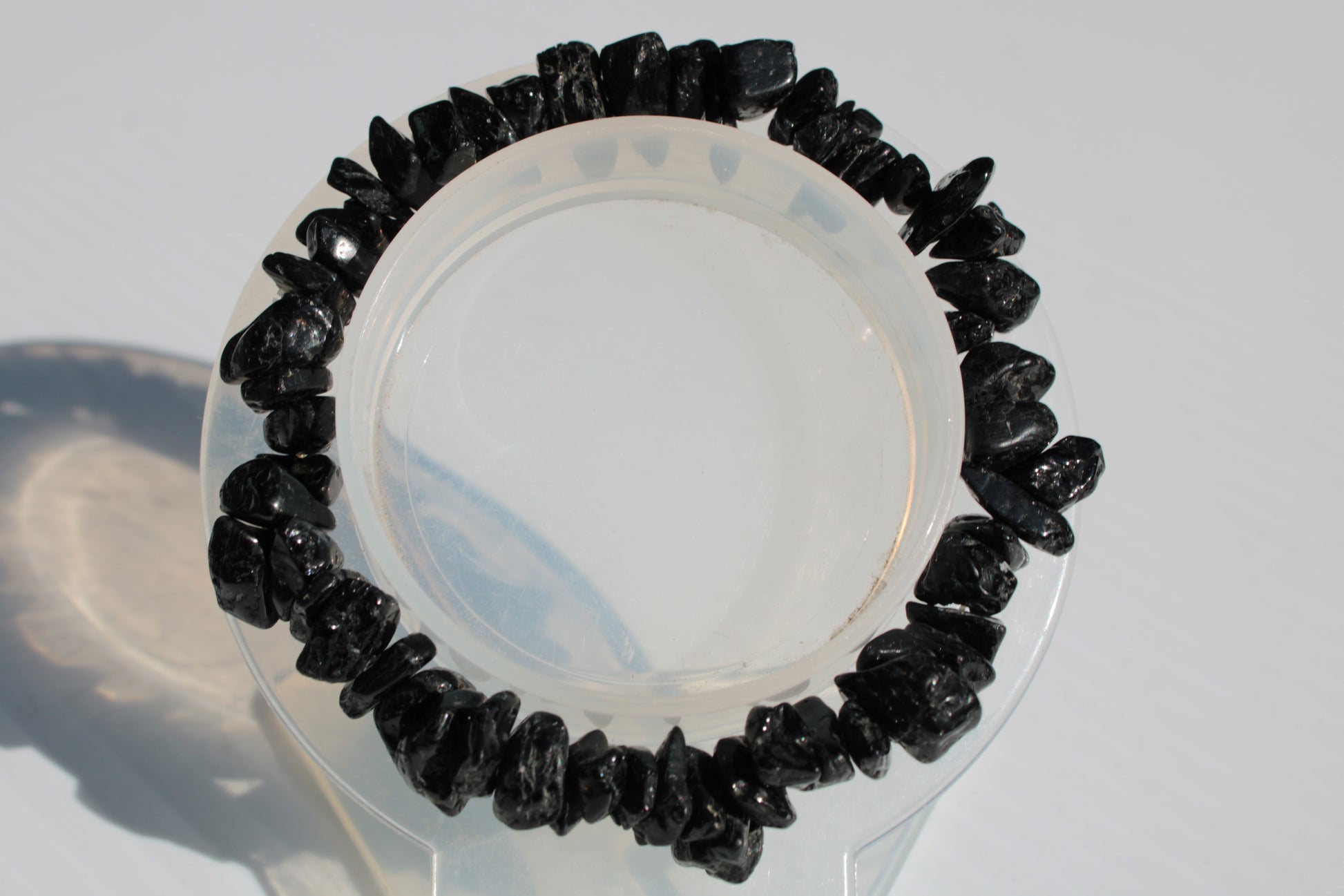 Black Obsidian chip bracelet 17-24g Rocks and Things