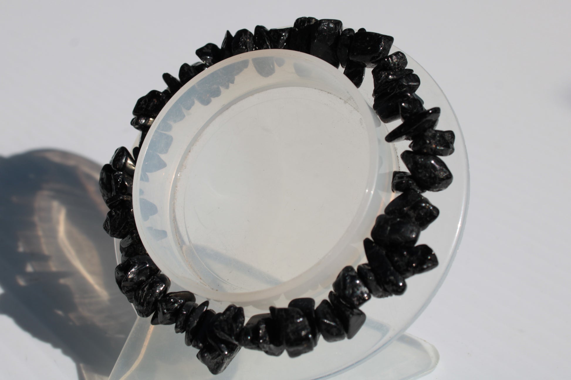 Black Obsidian chip bracelet 17-24g Rocks and Things