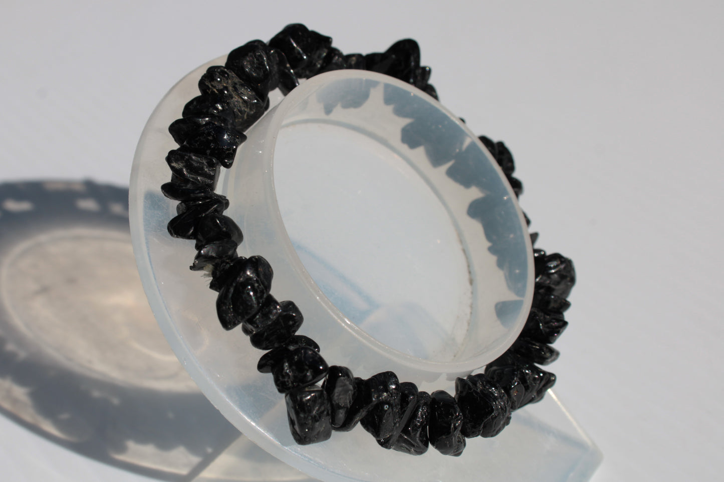 Black Obsidian chip bracelet 17-24g Rocks and Things