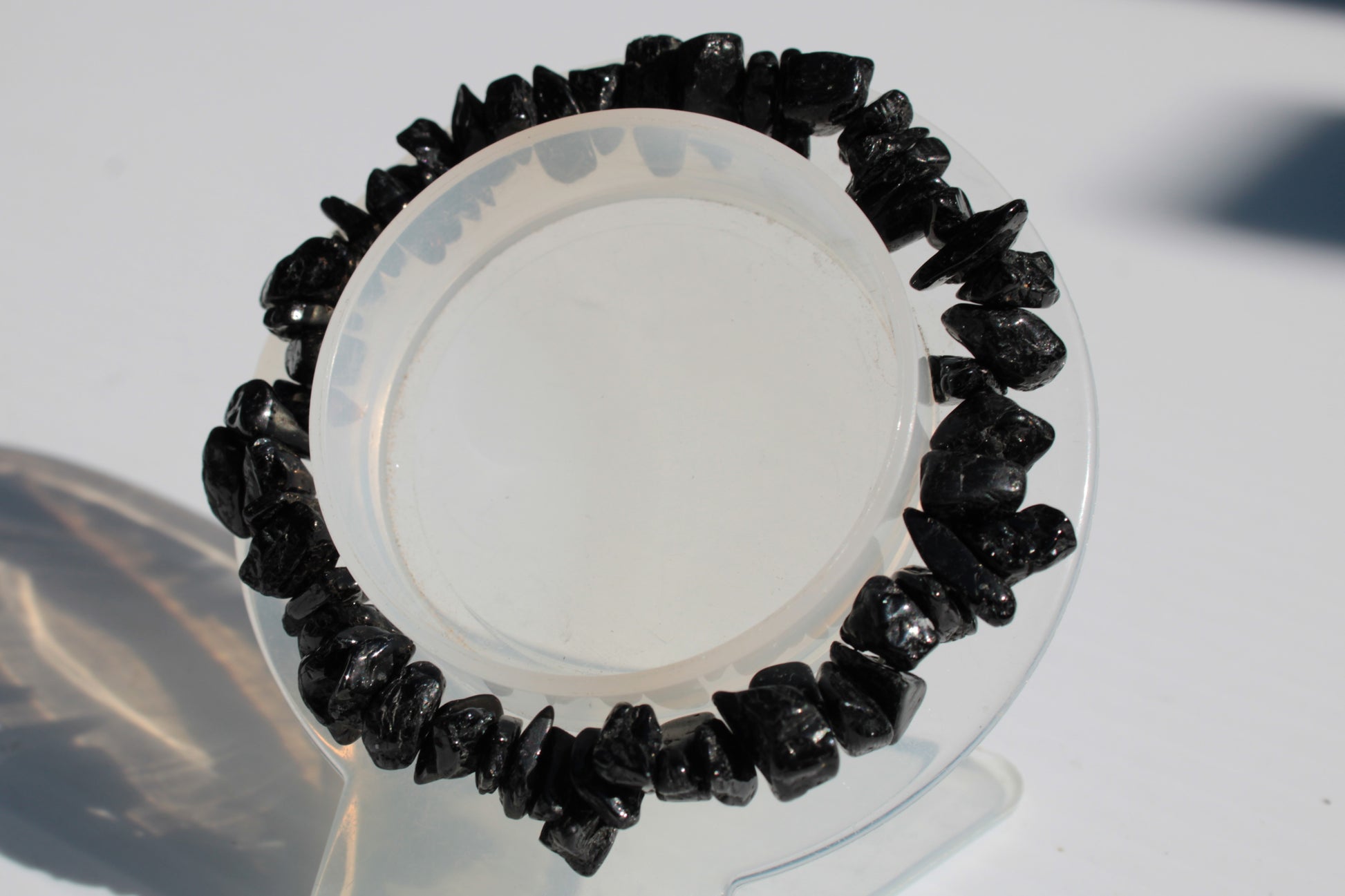 Black Obsidian chip bracelet 17-24g Rocks and Things