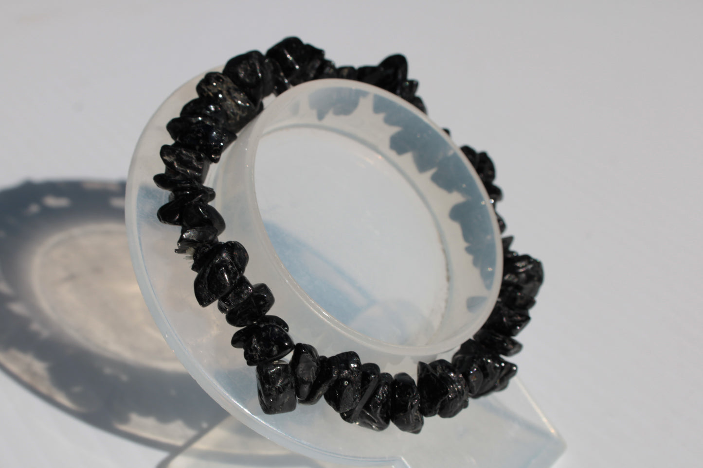 Black Obsidian chip bracelet 17-24g Rocks and Things