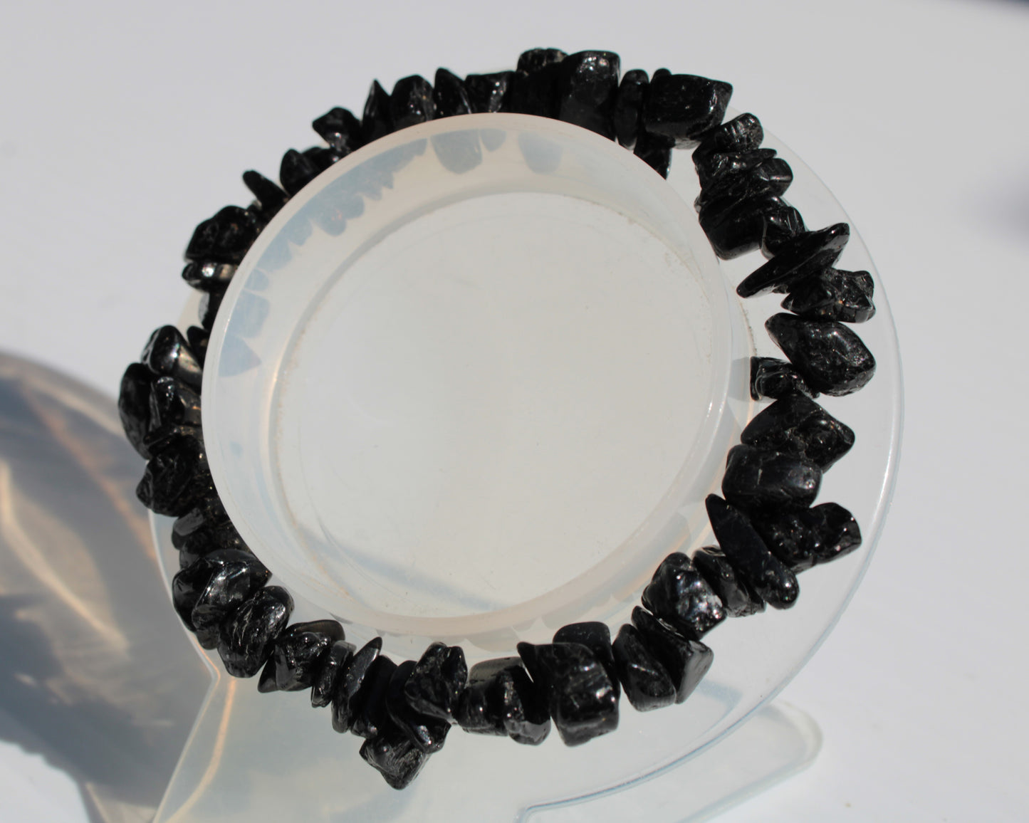 Black Obsidian chip bracelet 17-24g Rocks and Things