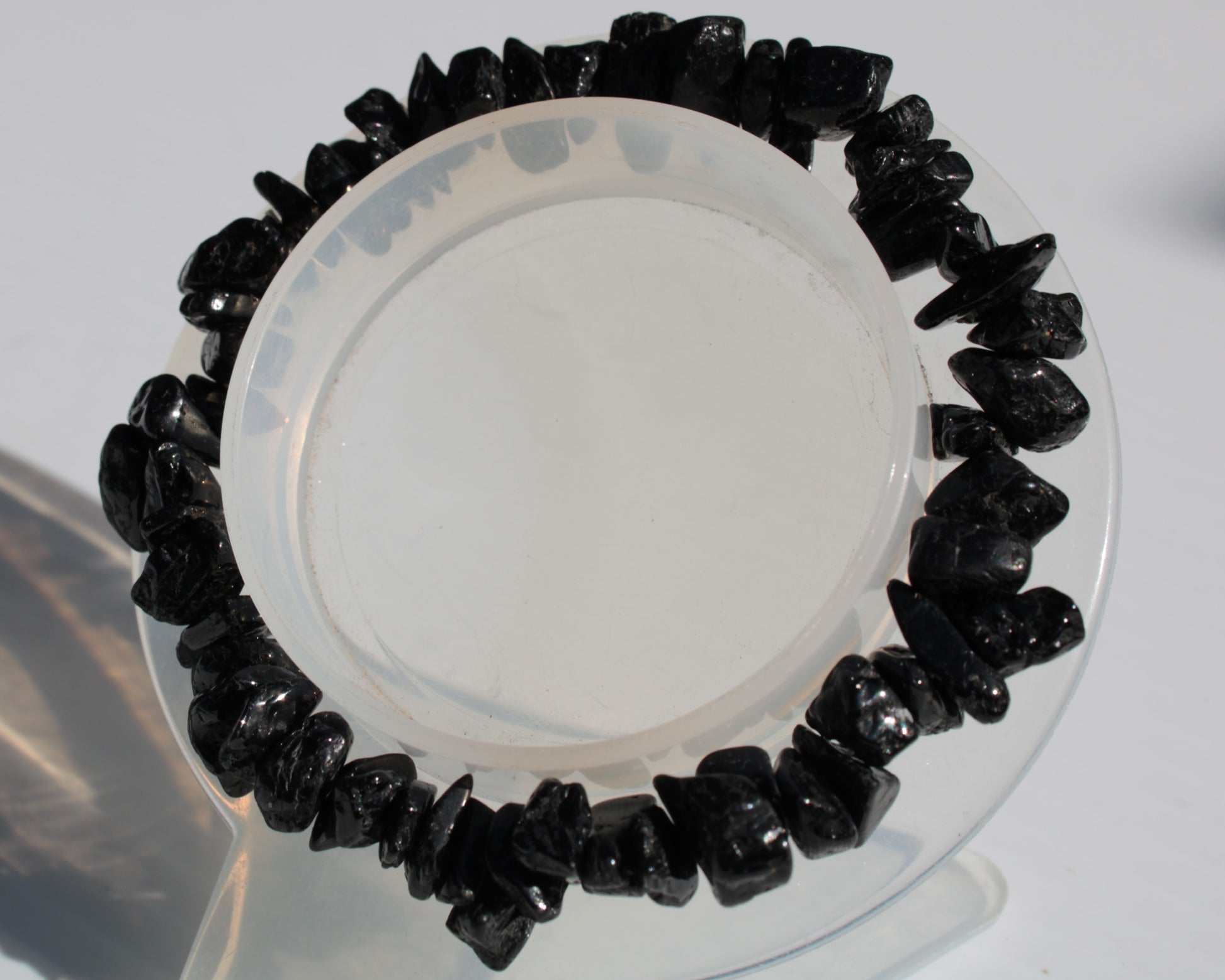 Black Obsidian chip bracelet 17-24g Rocks and Things