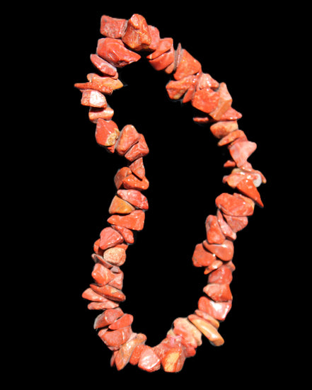 Red Jasper chip bracelet 17-18g in sunlight - Rocks and Things Store