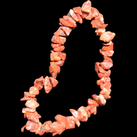 Red Jasper chip bracelet 17-18g in sunlight - Rocks and Things Store