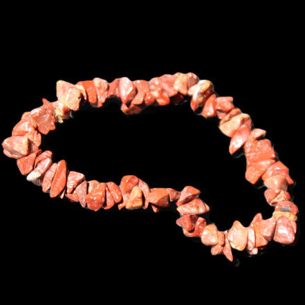 Red Jasper chip bracelet 17-18g in sunlight - Rocks and Things Store