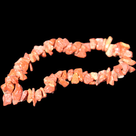 Red Jasper chip bracelet 17-18g in sunlight - Rocks and Things Store