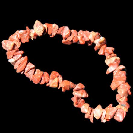Red Jasper chip bracelet 17-18g in sunlight - Rocks and Things Store