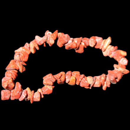 Red Jasper chip bracelet 17-18g in sunlight - Rocks and Things Store