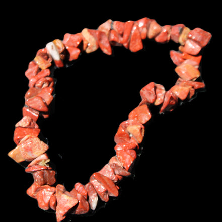Red Jasper chip bracelet 17-18g in sunlight - Rocks and Things Store