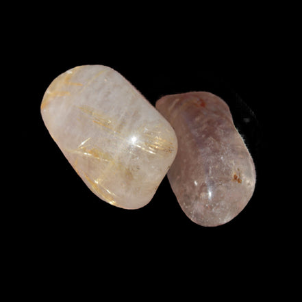 Golden Hair Rutile Quartz 2 tumbled crystals 12-15g in sunlight - Rocks and Things Store