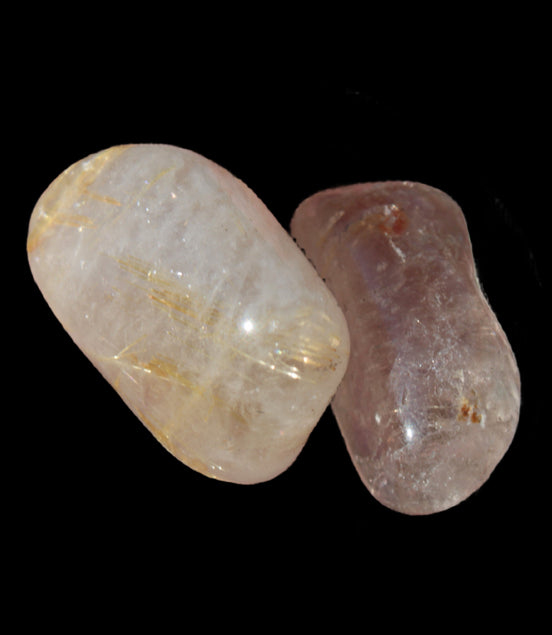 Golden Hair Rutile Quartz 2 tumbled crystals 12-15g in sunlight - Rocks and Things Store