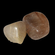 Golden Hair Rutile Quartz 2 tumbled crystals 12-15g in sunlight - Rocks and Things Store