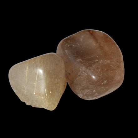 Golden Hair Rutile Quartz 2 tumbled crystals 12-15g in sunlight - Rocks and Things Store