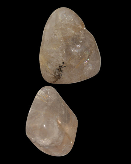 Golden Hair Rutile Quartz 2 tumbled crystals 12-15g in sunshine - Rocks and Things Store