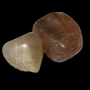Golden Hair Rutile Quartz 2 tumbled crystals 12-15g in sunlight - Rocks and Things Store