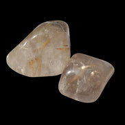 Golden Hair Rutile Quartz 2 tumbled crystals 12-15g in sunlight - Rocks and Things Store
