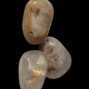 Golden Hair Rutile Quartz 3 tumbled crystals 23-25g in sunshine - Rocks and Things Store