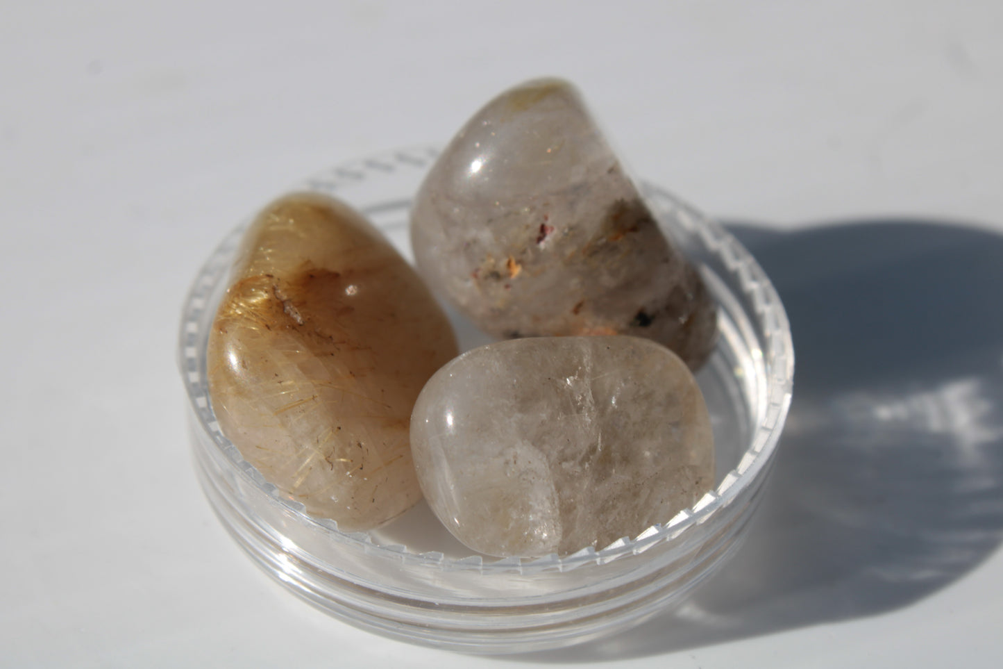 Golden Hair Rutile Quartz 3 tumbled crystals 23-25g Rocks and Things