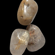 Golden Hair Rutile Quartz 3 tumbled crystals 23-25g in sunshine - Rocks and Things Store