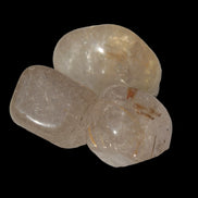Golden Hair Rutile Quartz 3 tumbled crystals 23-25g in sunshine - Rocks and Things Store