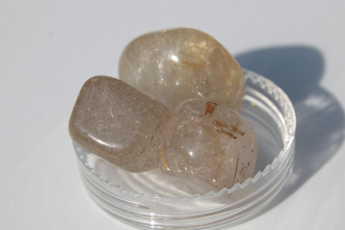 Golden Hair Rutile Quartz 3 tumbled crystals 23-25g Rocks and Things