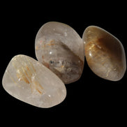 Golden Hair Rutile Quartz 3 tumbled crystals 23-25g in sunshine - Rocks and Things Store