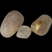 Golden Hair Rutile Quartz 3 tumbled crystals 23-25g in sunshine - Rocks and Things Store