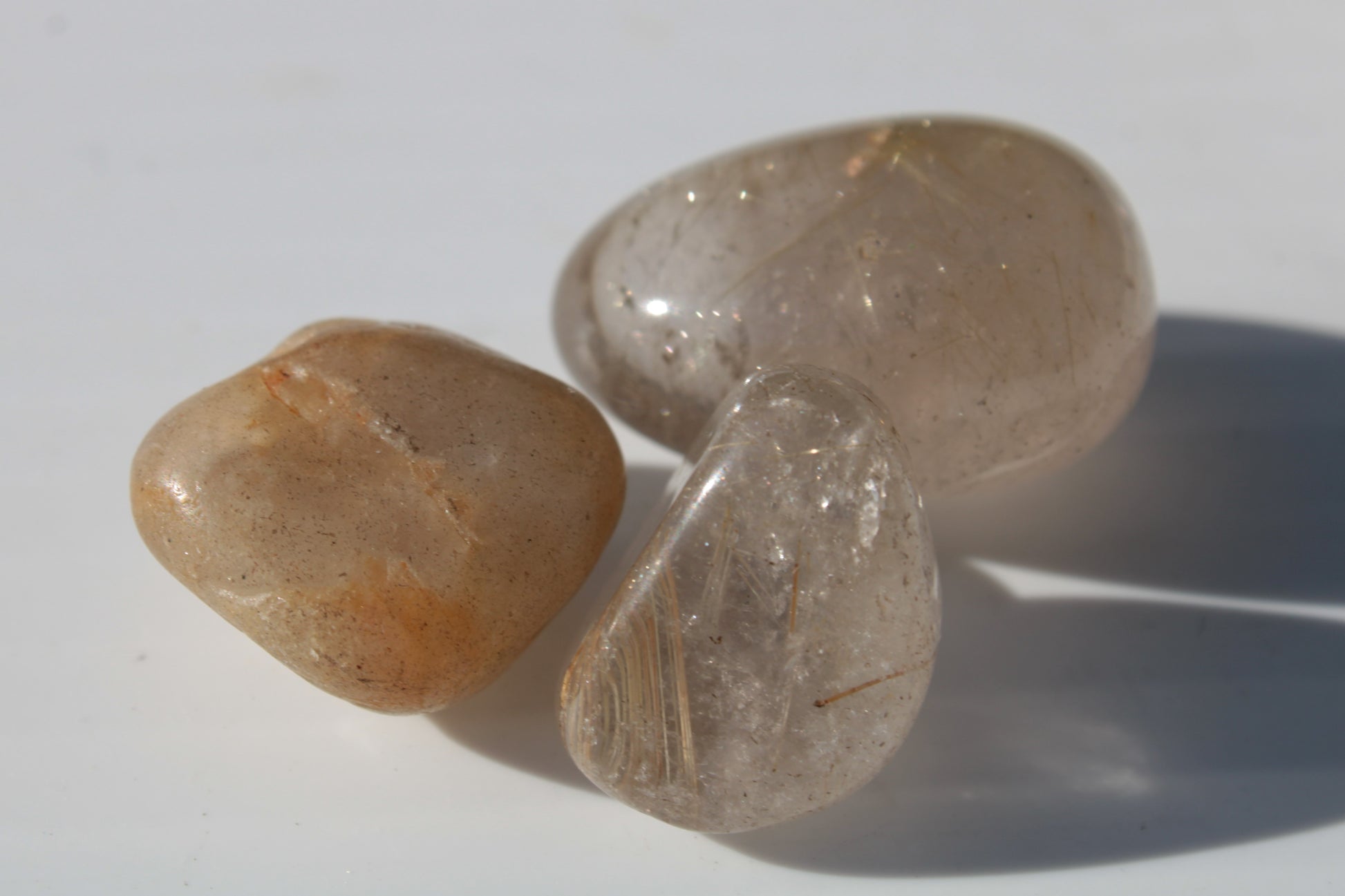 Golden Hair Rutile Quartz 3 tumbled crystals 23-25g Rocks and Things