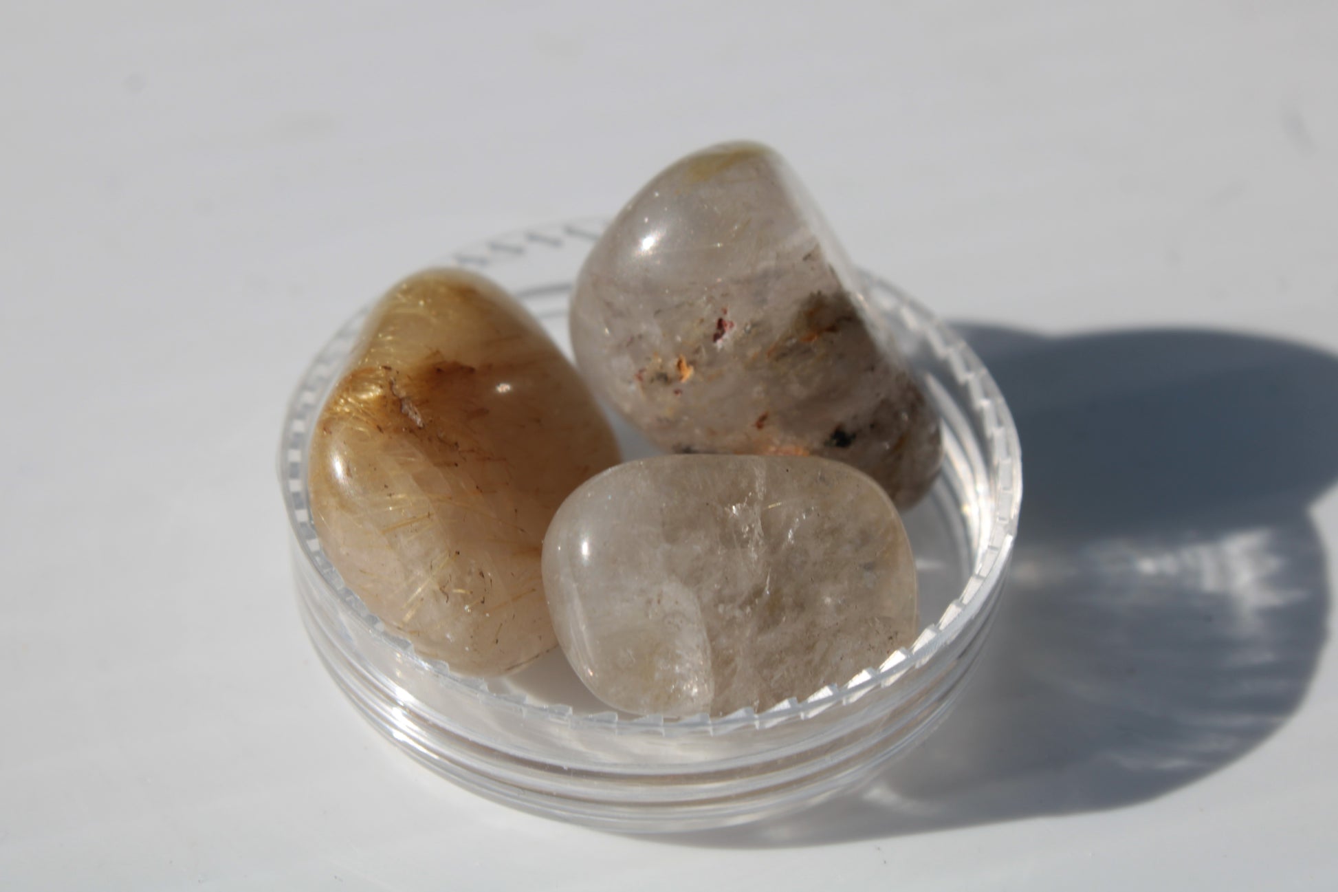 Golden Hair Rutile Quartz 3 tumbled crystals 23-25g Rocks and Things