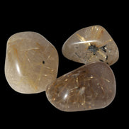 Golden Hair Rutile Quartz 3 tumbled crystals 23-25g in sunshine - Rocks and Things Store