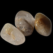 Golden Hair Rutile Quartz 3 tumbled crystals 23-25g in sunshine - Rocks and Things Store
