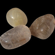 Golden Hair Rutile Quartz 3 tumbled crystals 23-25g in sunshine - Rocks and Things Store