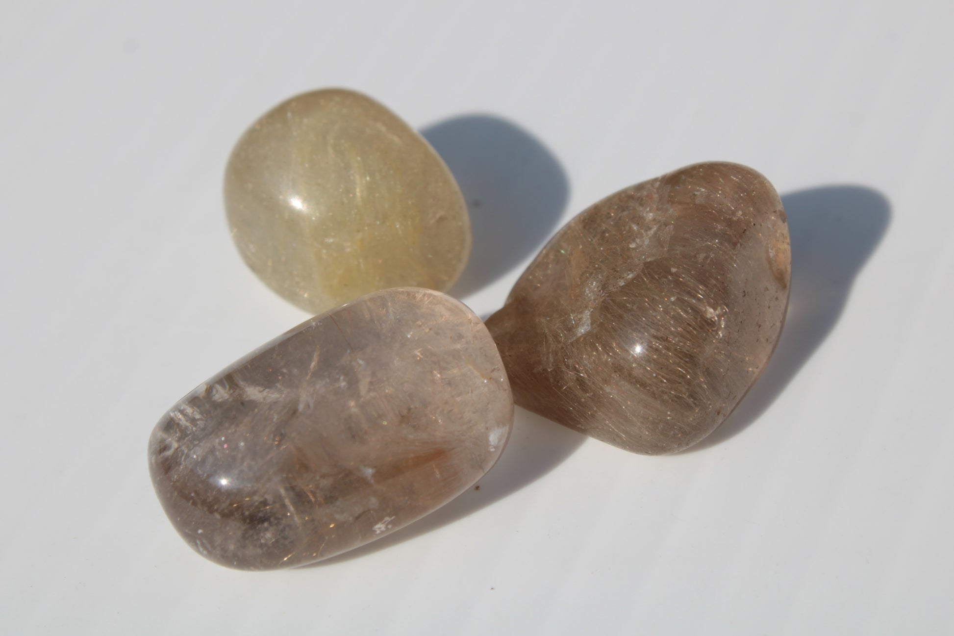 Golden Hair Rutile Quartz 3 tumbled crystals 23-25g Rocks and Things