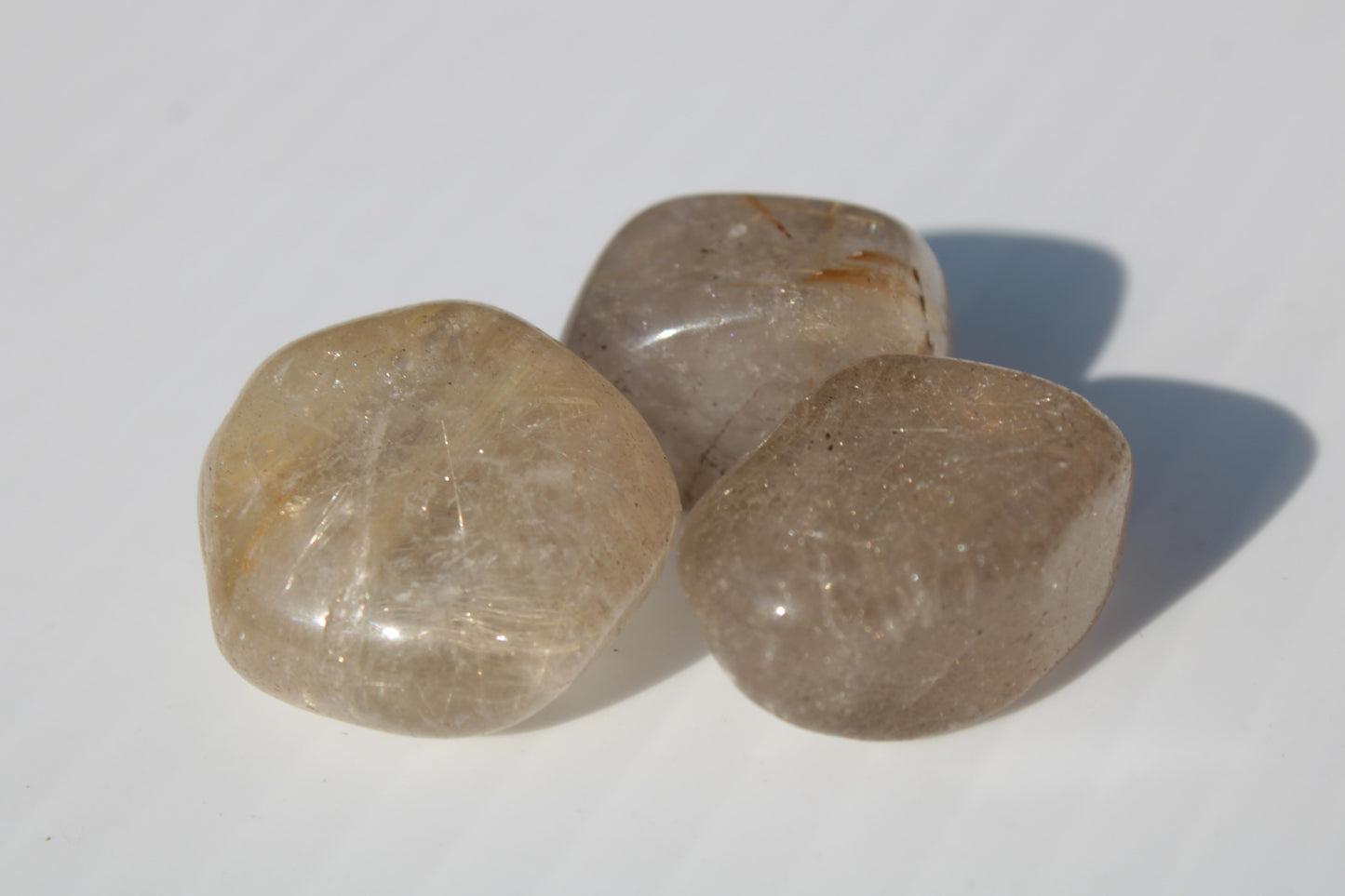 Golden Hair Rutile Quartz 3 tumbled crystals 23-25g Rocks and Things