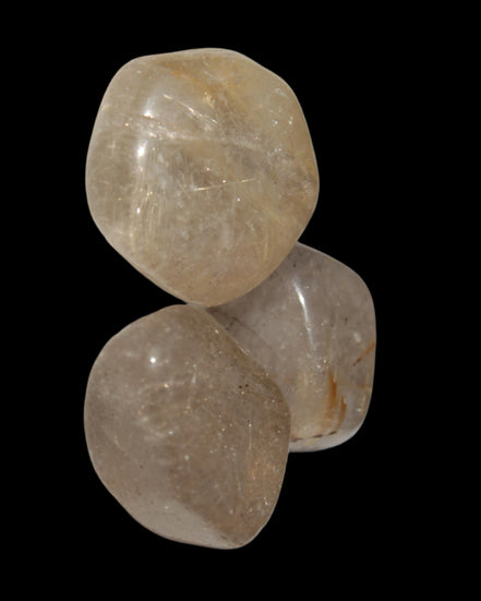 Golden Hair Rutile Quartz 3 tumbled crystals 23-25g in sunshine - Rocks and Things Store
