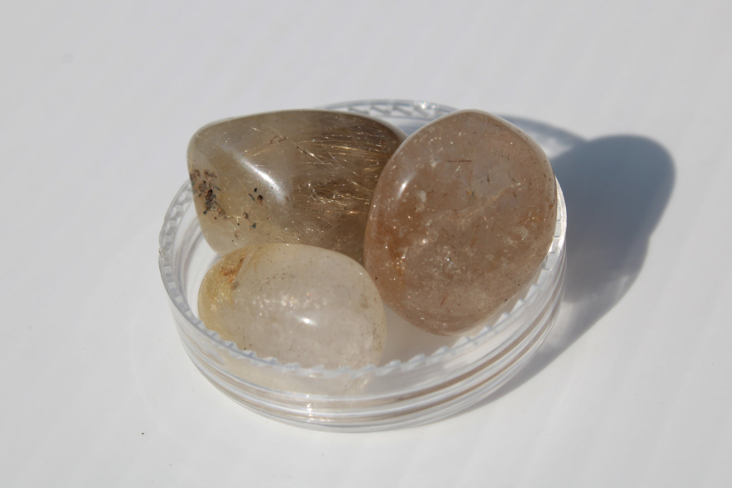 Golden Hair Rutile Quartz 3 tumbled crystals 23-25g Rocks and Things