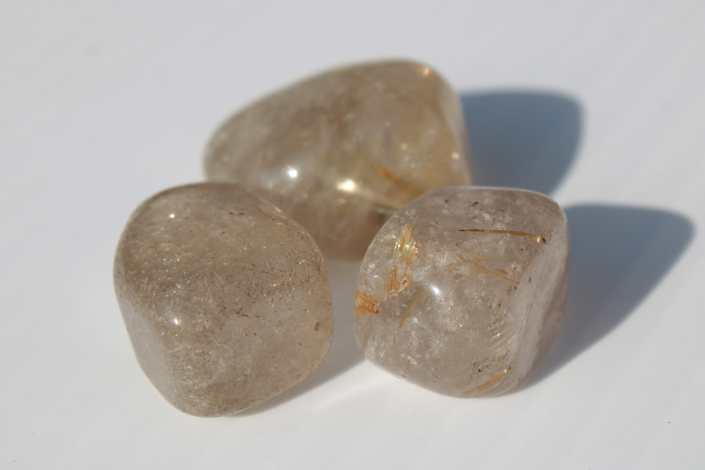 Golden Hair Rutile Quartz 3 tumbled crystals 23-25g Rocks and Things