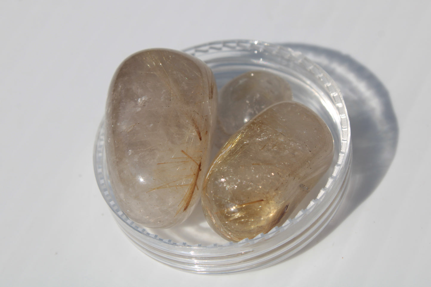 Golden Hair Rutile Quartz 3 tumbled crystals 23-25g Rocks and Things