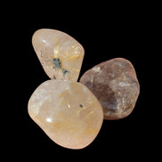 Golden Hair Rutile Quartz 3 tumbled crystals 23-25g in sunshine - Rocks and Things Store