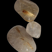 Golden Hair Rutile Quartz 3 tumbled crystals 23-25g in sunshine - Rocks and Things Store