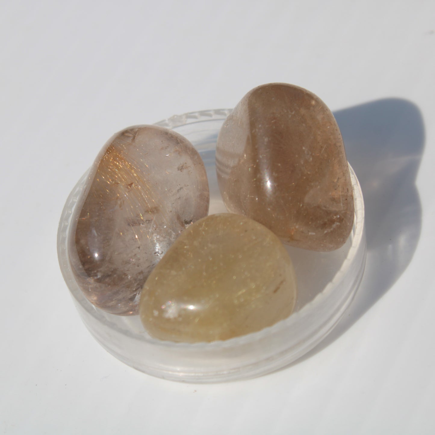 Golden Hair Rutile Quartz 3 tumbled crystals 23-25g Rocks and Things